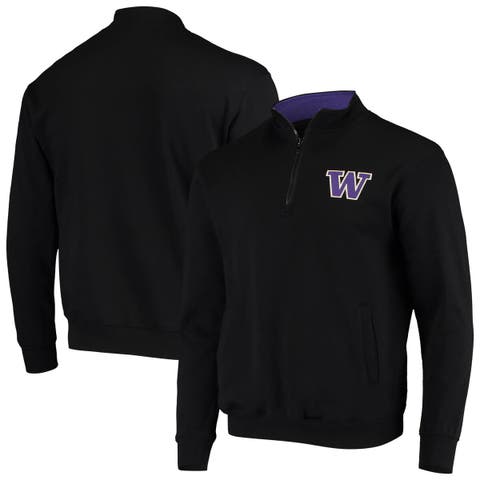 Men's Colosseum Black Washington Huskies Tortugas Logo Quarter-Zip Jacket