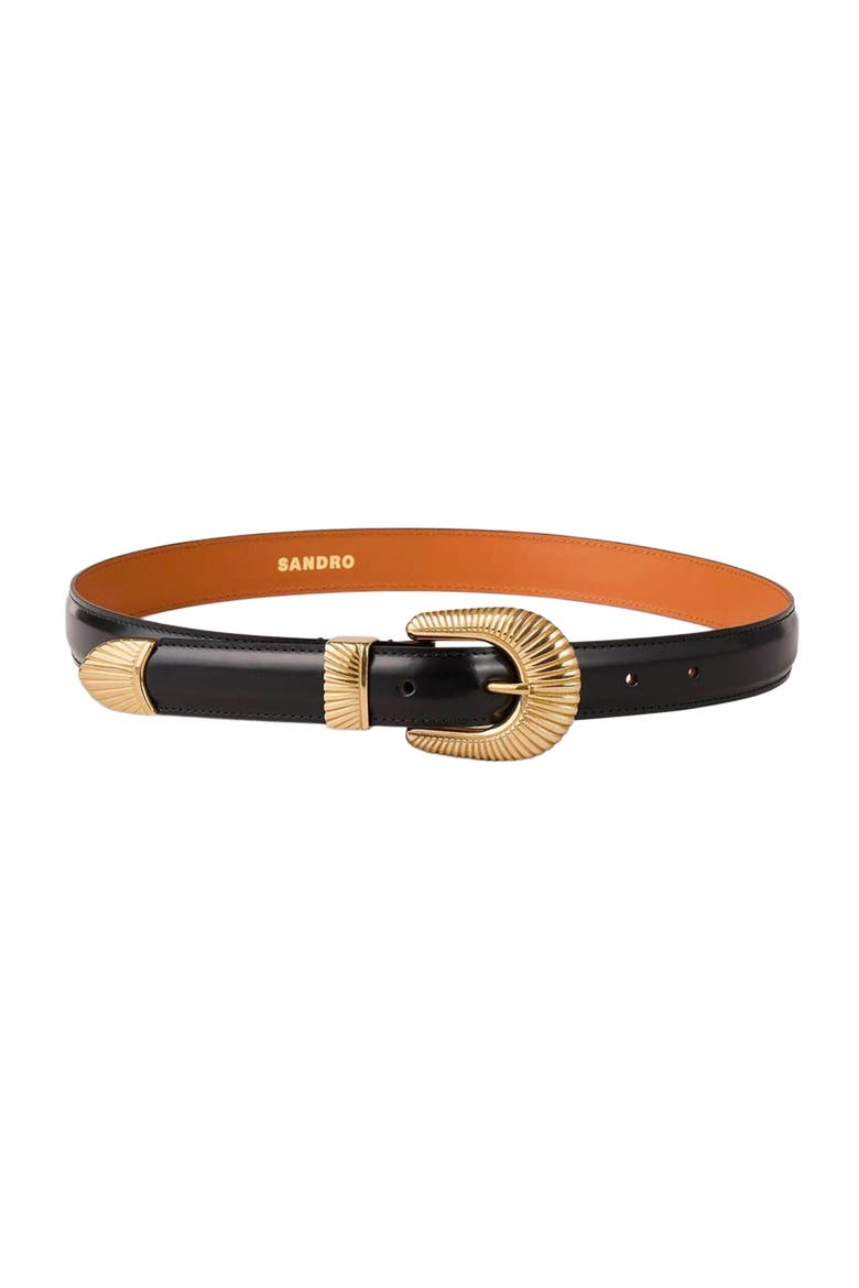 Leather belt, Main, color, Black