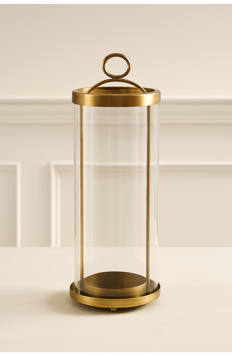Raiz Studio Orbit Hurricane Holder, Alternate, color, Antique Brass