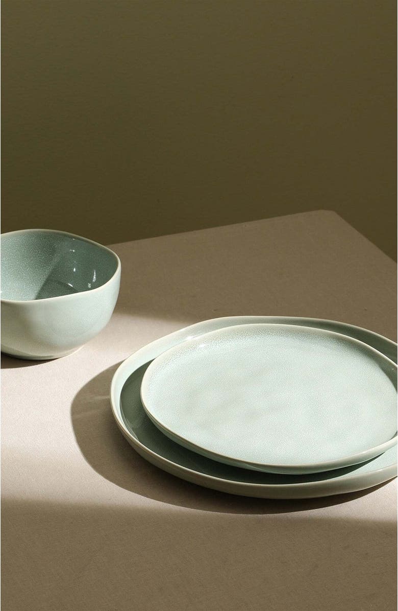 Stone Lain Mirella Stoneware 12-Piece Dinnerware Set, Alternate, color, Light Green