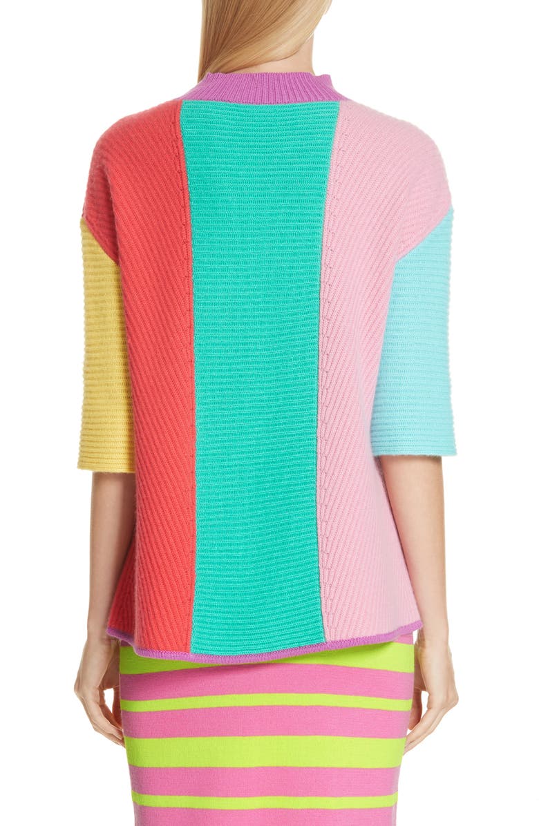 Victor Glemaud Stripe Short Sleeve Cashmere Sweater, Alternate, color,