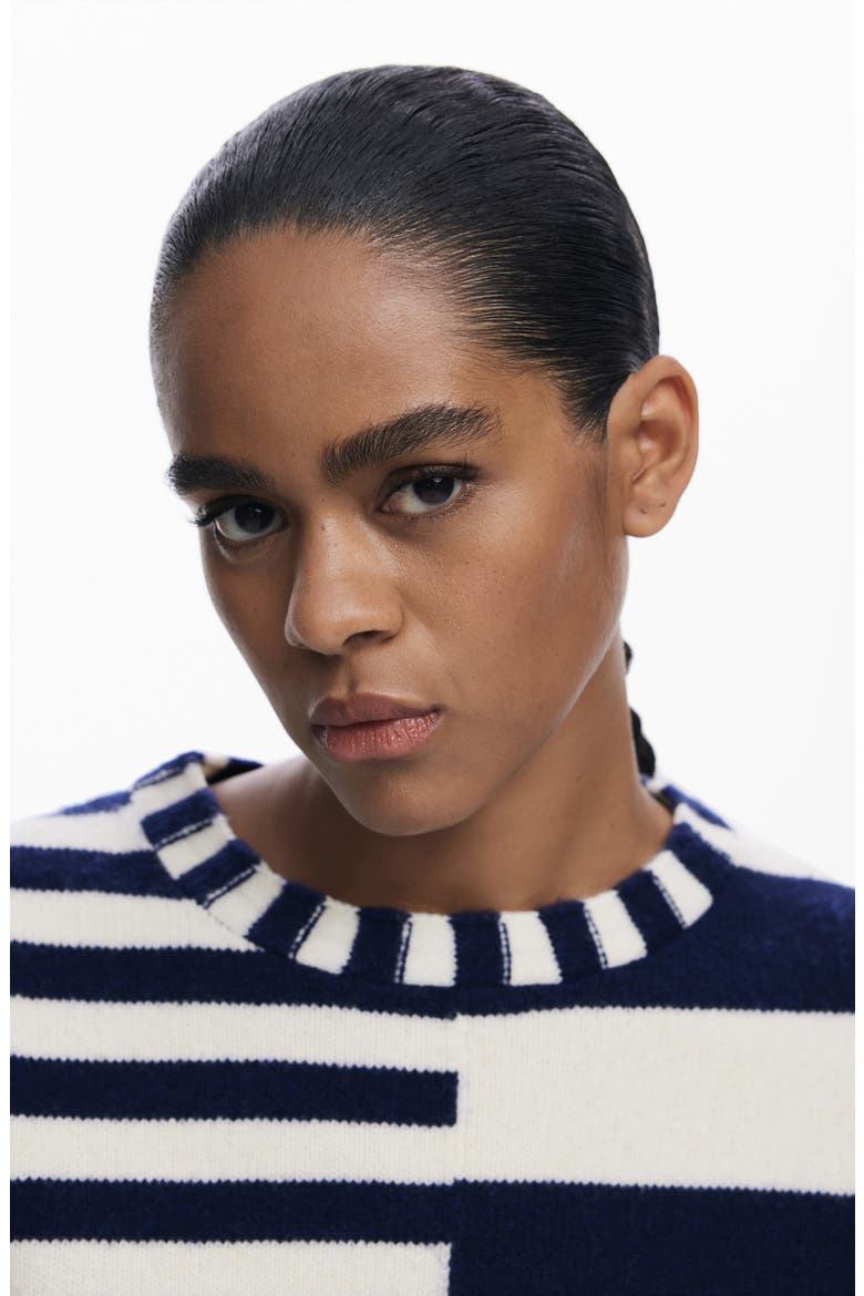 Mixed Stripe Sweater, Alternate, color, BLUE