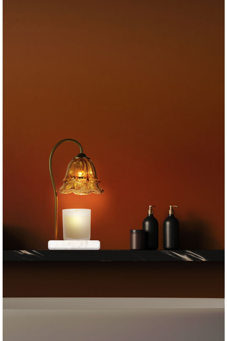 Marble Base Lamp Candle Warmer, Alternate, color, AMBER