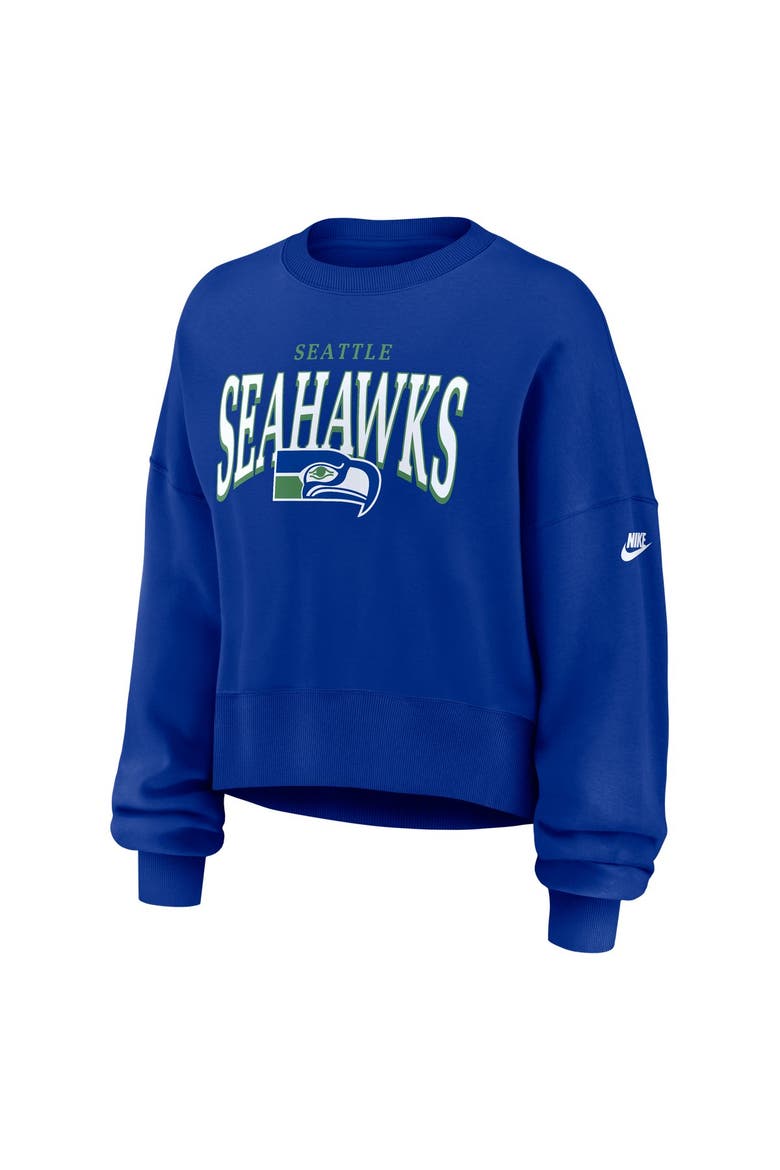 Women's Nike  Royal Seattle Seahawks Oversized Phoenix Fleece Sweatshirt, Alternate, color, Royal