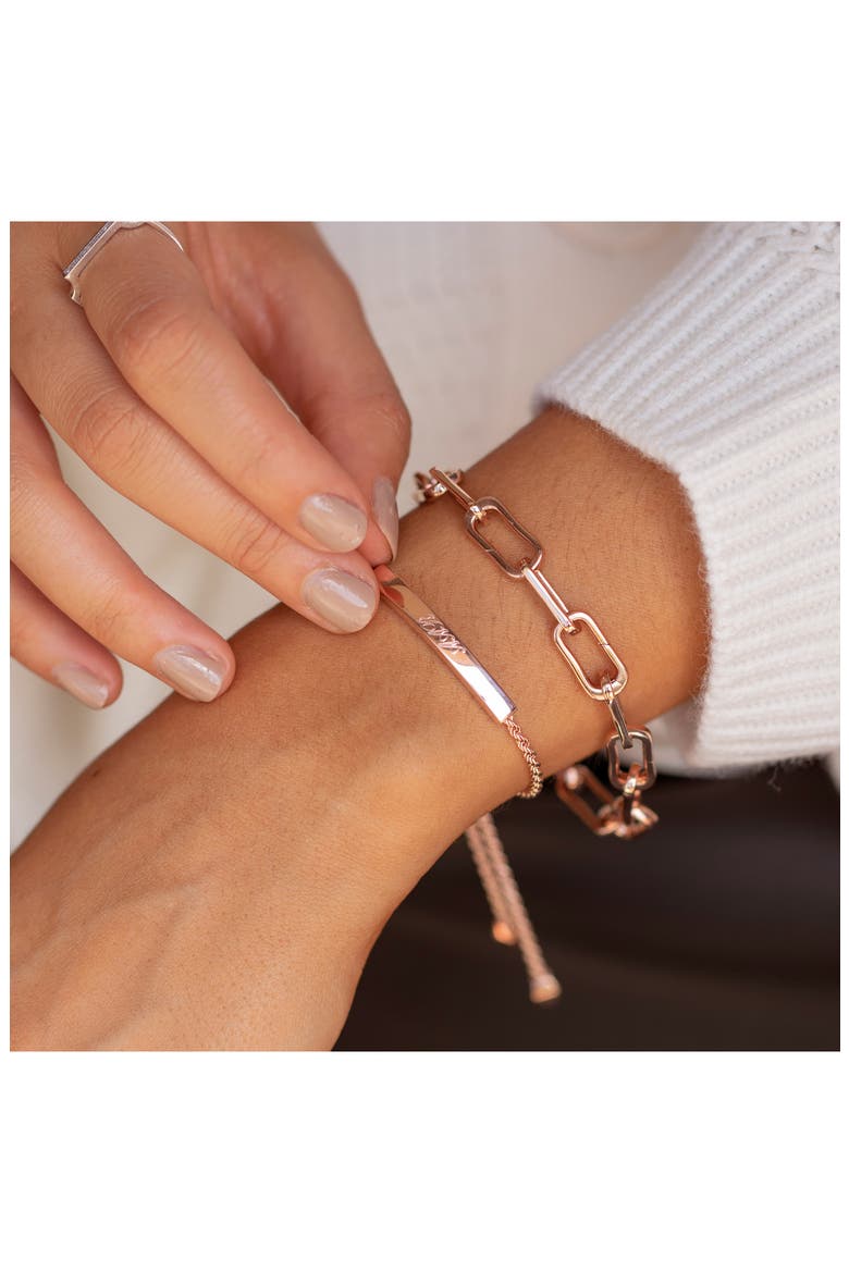 Engravable Linear Friendship Chain Bracelet, Alternate, color, ROSE GOLD