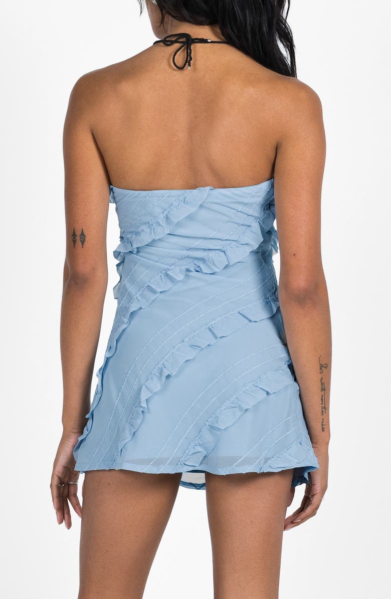 Princess Polly Lars Ruffle Strapless Minidress, Alternate, color, Blue