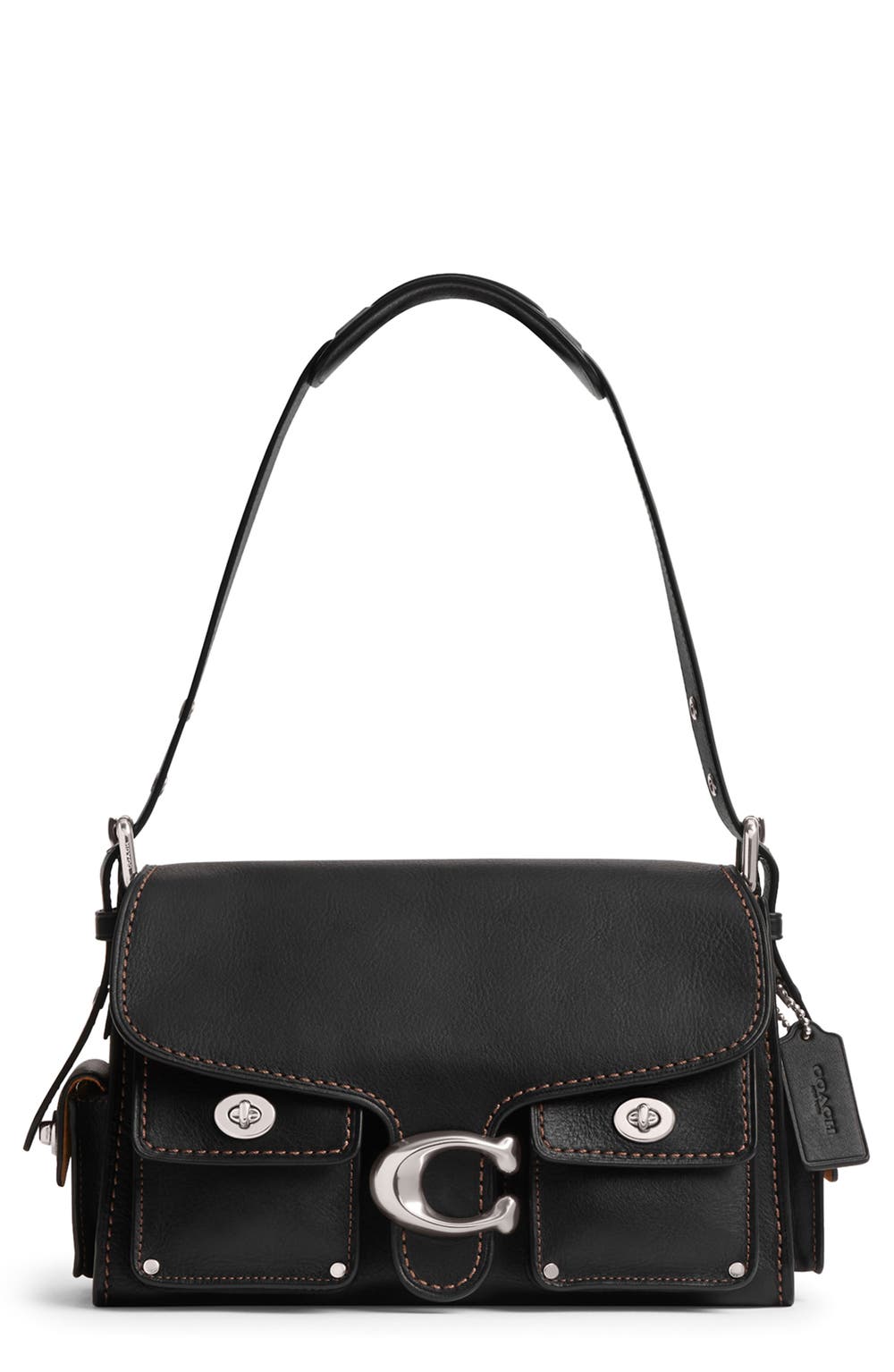Western Tabby Soft Cargo Leather Shoulder Bag, color, LH/BLACK