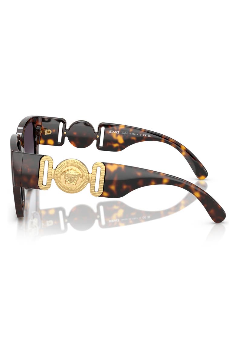 Versace Biggie 57mm Rectangular Sunglasses, Alternate, color, Havana