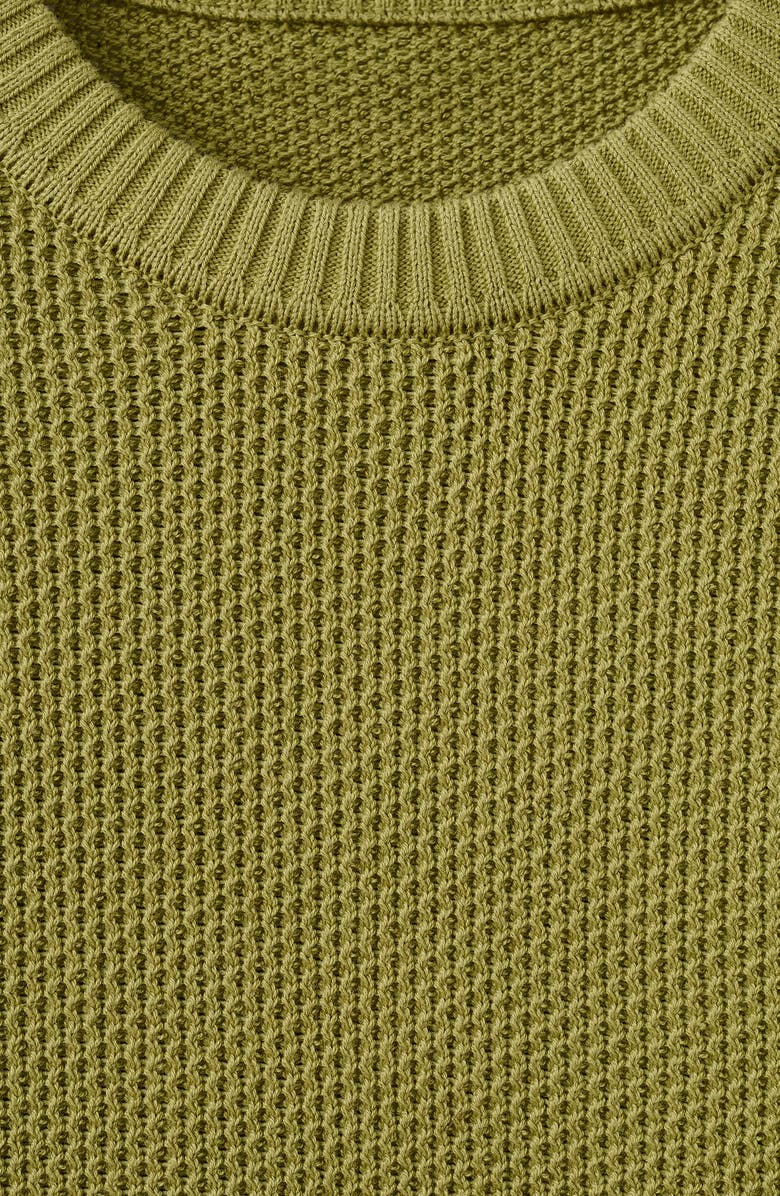 MANGO Crewneck Cotton Blend Sweater, Alternate, color, Green Apple