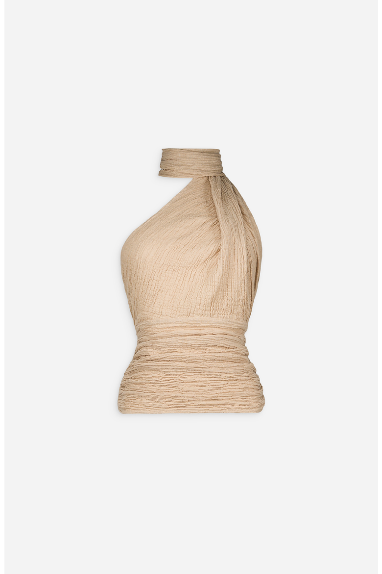Sahara One Shoulder Scarf Top, Main, color, Sand