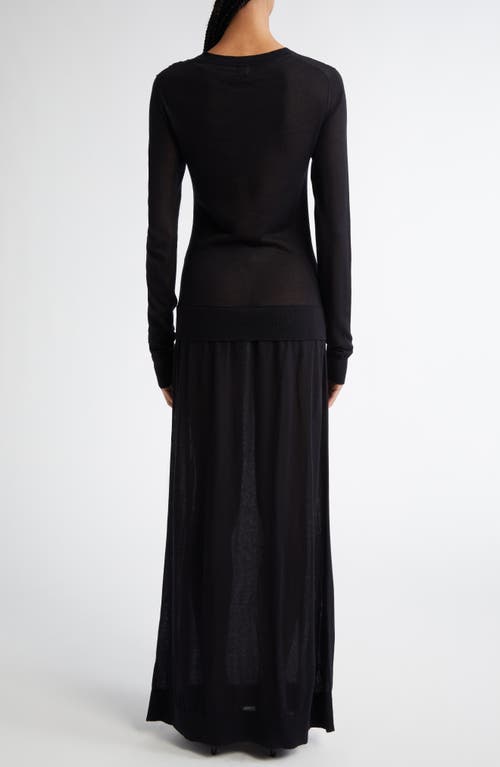 Totême Fine Crewneck Knit Dress In Black