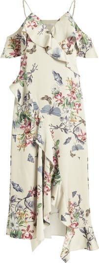 Orion Sanibel Floral Cold Shoulder High-Low Dress
