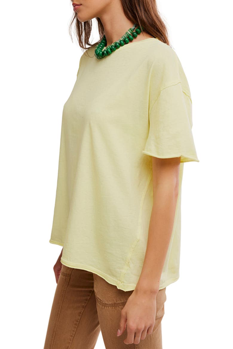 We The Free Nina Crewneck Cotton T-Shirt, Alternate, color, LEMON WATER