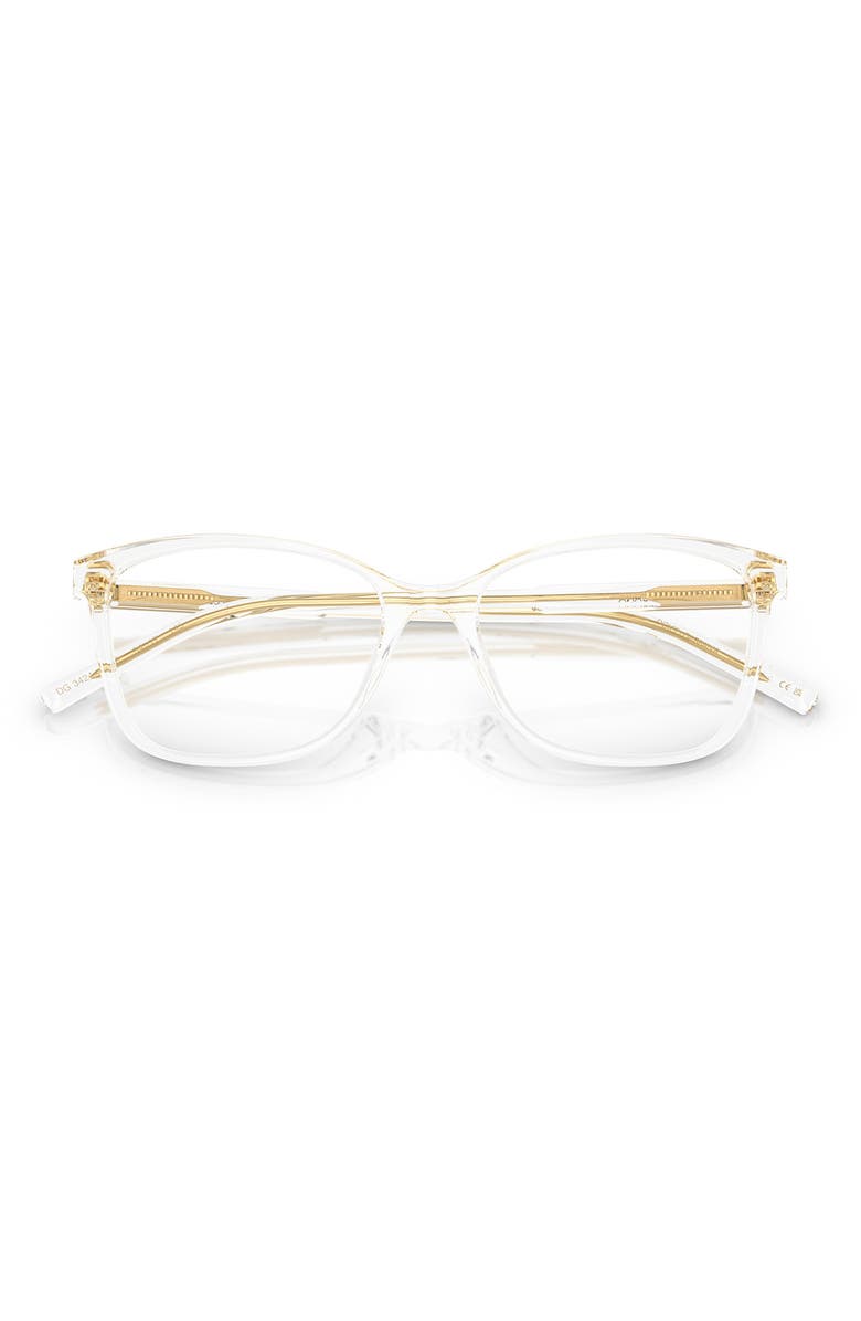 Dolce&Gabbana 52mm Rectangular Optical Glasses, Alternate, color, Crystal / Demo Lens