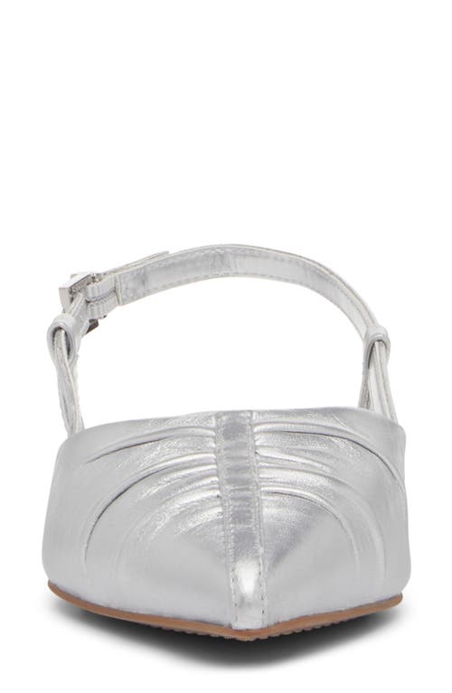 Vince Camuto Agnes Pointed Toe Slingback Flat In Silver