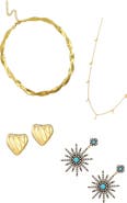 Adornia 4-Piece Earring and Necklace Set