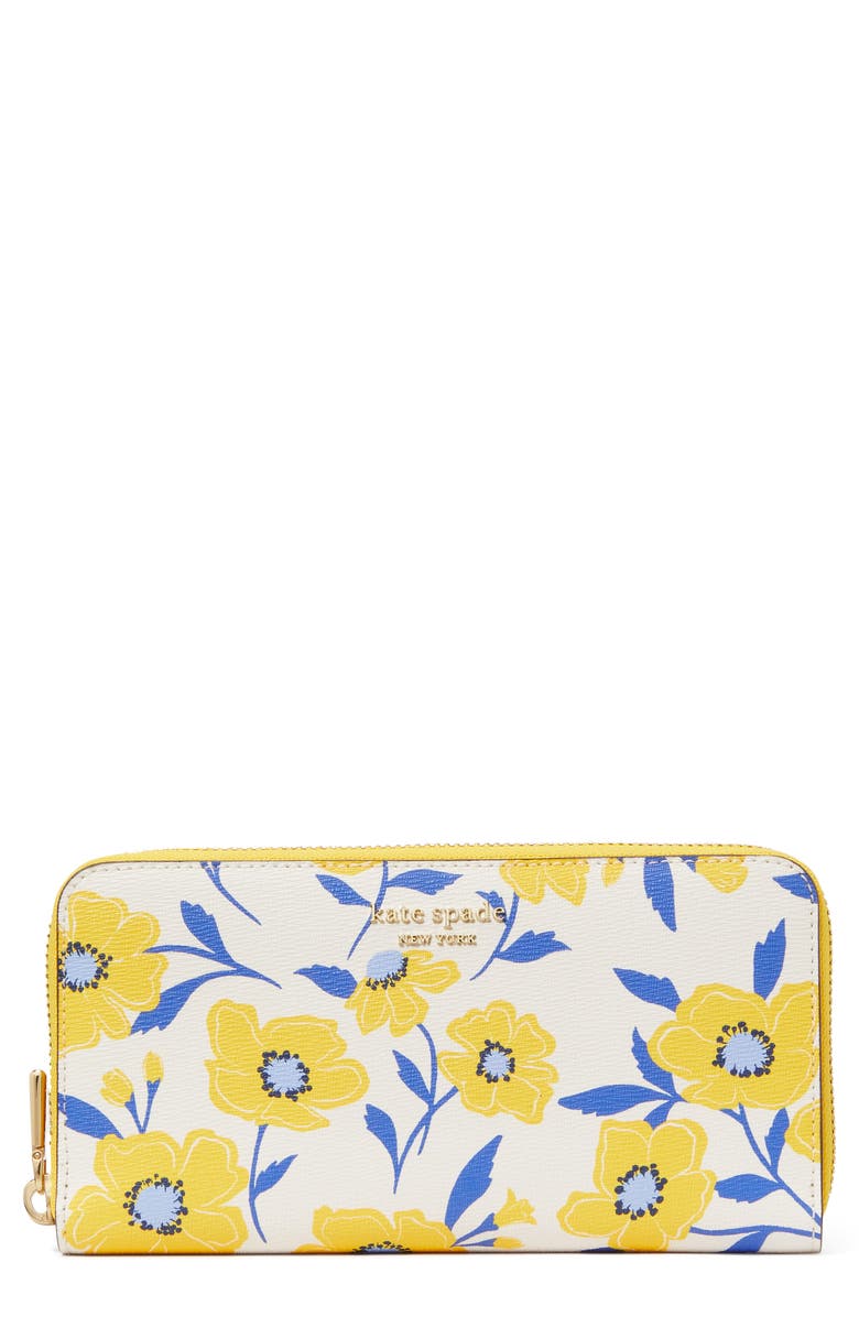 Kate Spade New York morgan sunshine floral wallet, Main, color, 