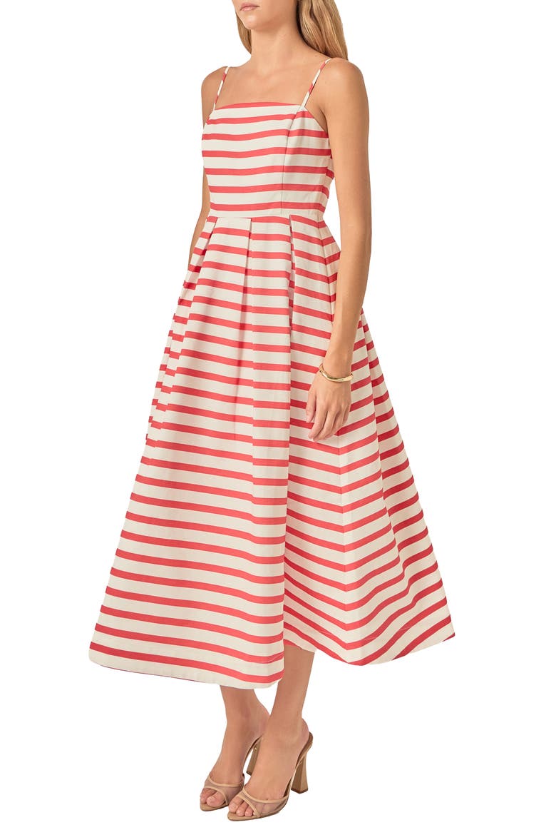 Stripe Sleeveless Maxi Dress, Alternate, color, OFF WHITE/ RED