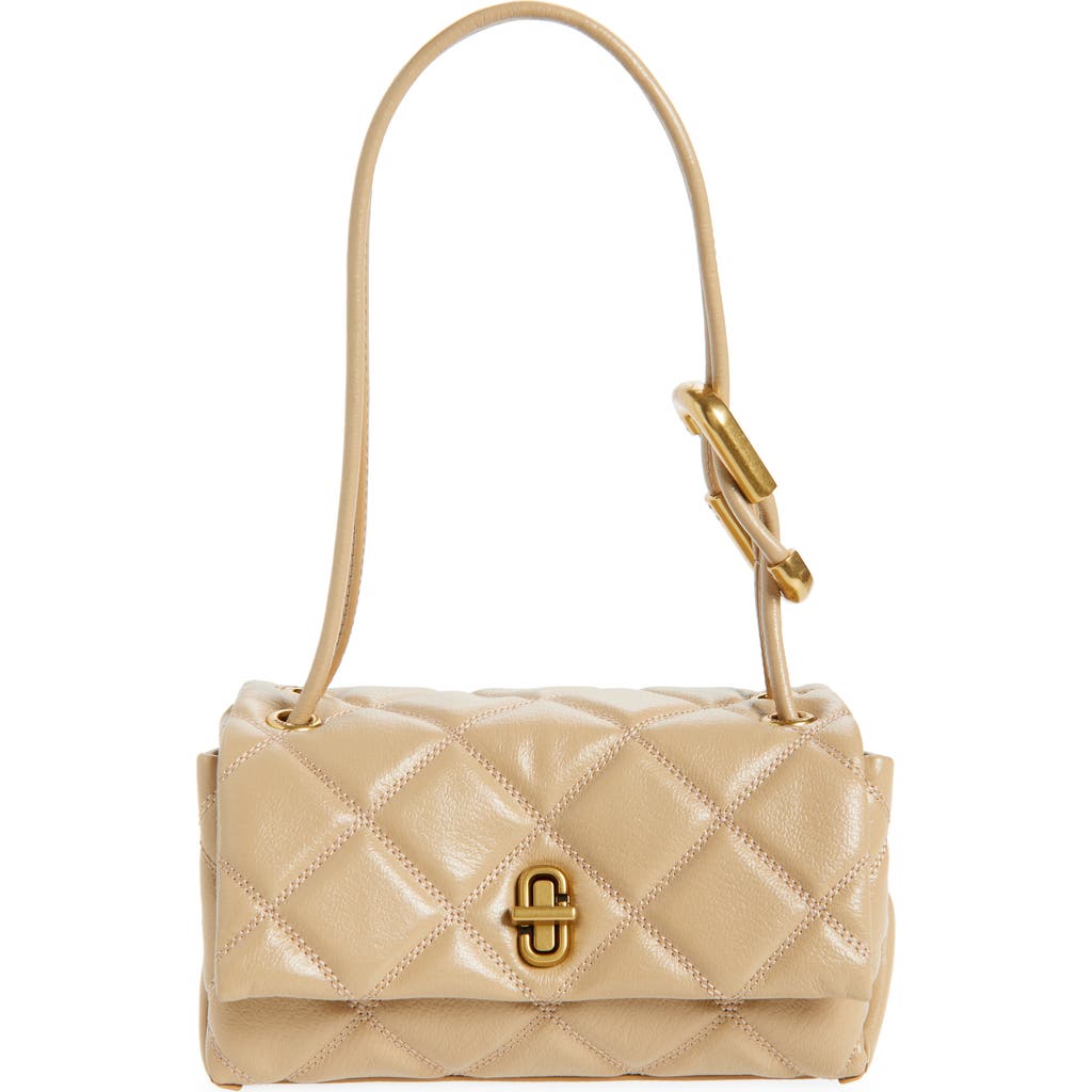Shop Marc Jacobs The Mini Dual Chain Diamond Quilted Leather Shoulder Bag