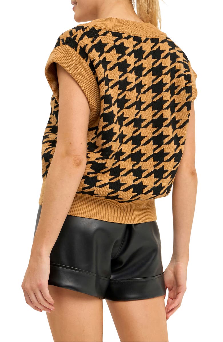 Endless Rose Houndstooth Sweater Vest, Alternate, color, 