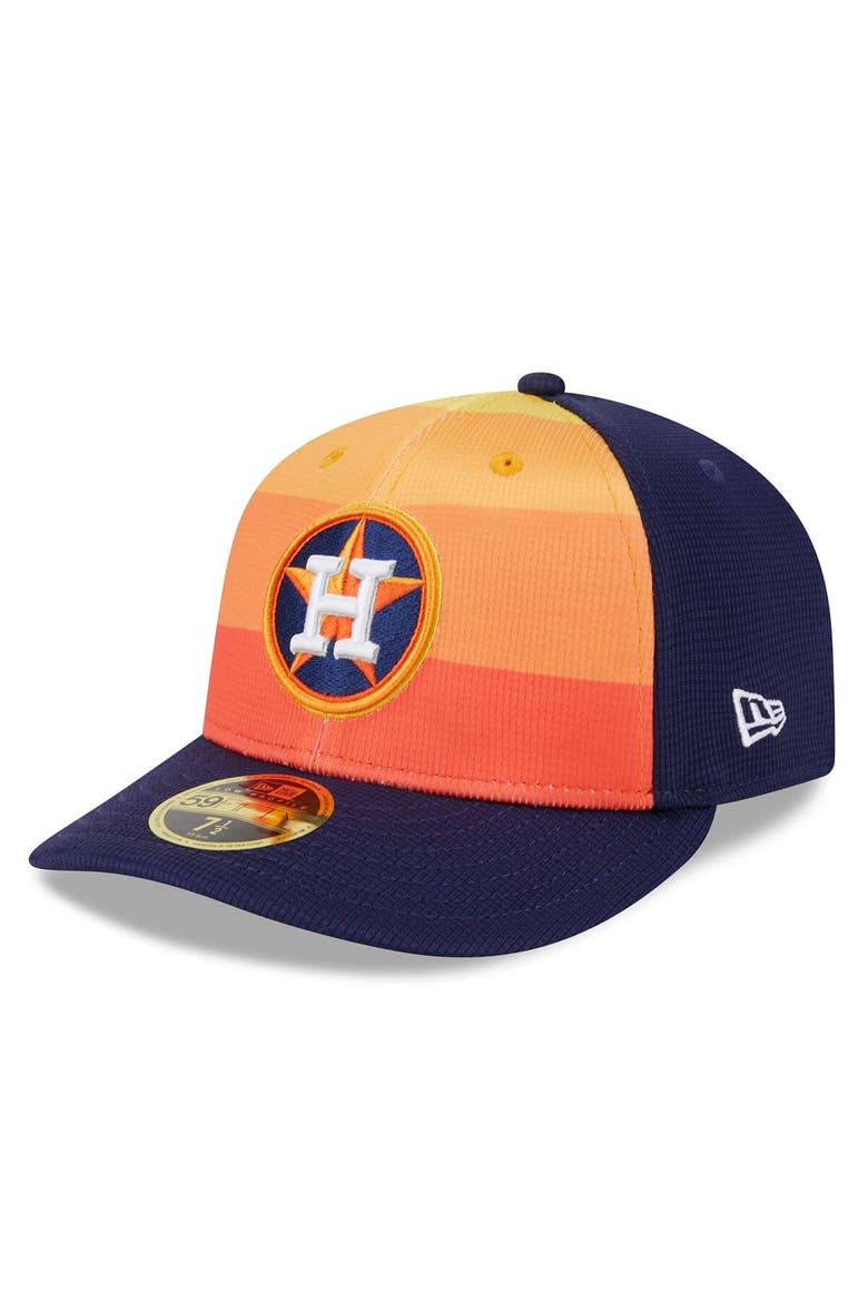 Men's New Era  Orange Houston Astros 2024 Batting Practice Low Profile 59FIFTY Fitted Hat, Alternate, color, Orange