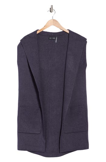 Love Token Hooded Knit Cardigan In Purple