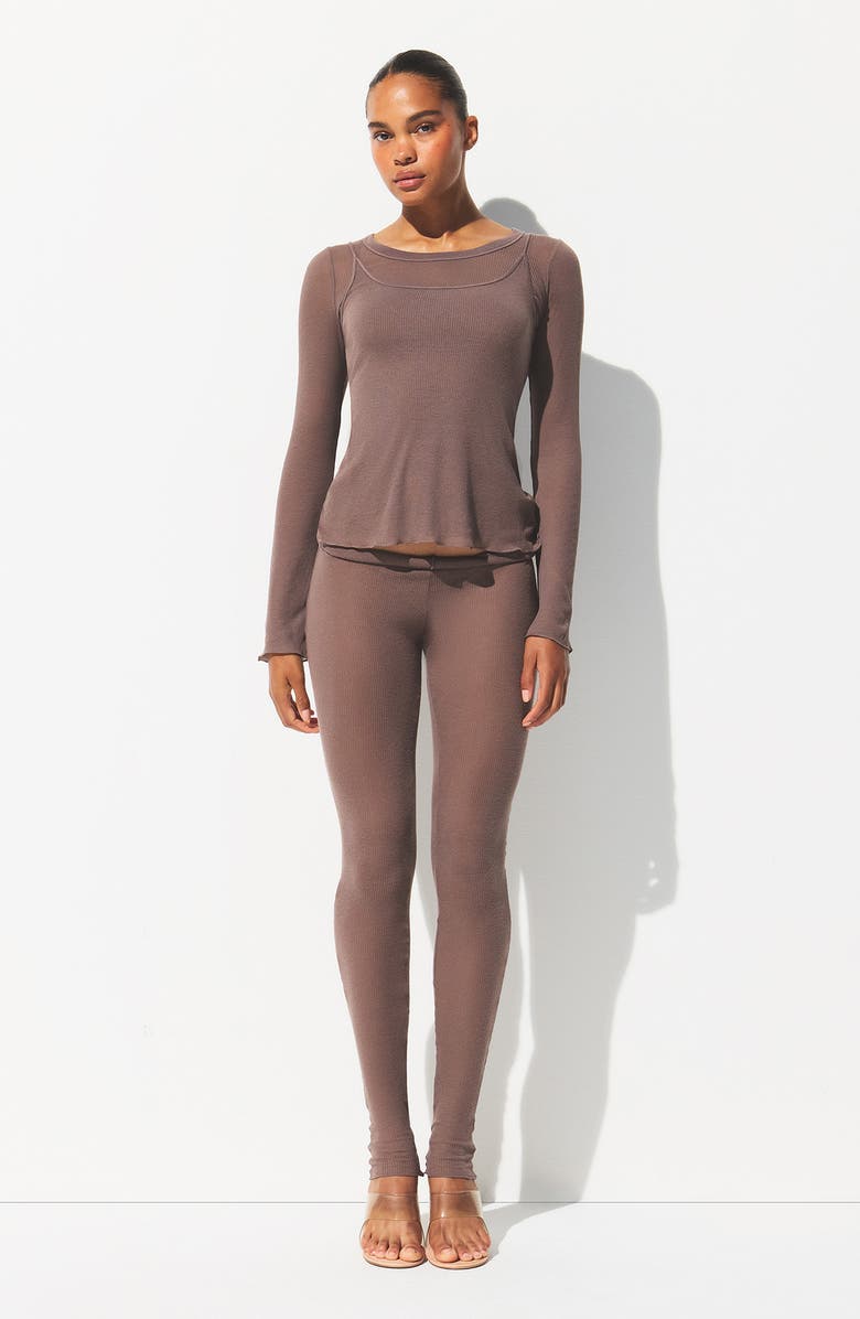 SKIMS Wide Crewneck Long Sleeve Top, Alternate, color, Pewter