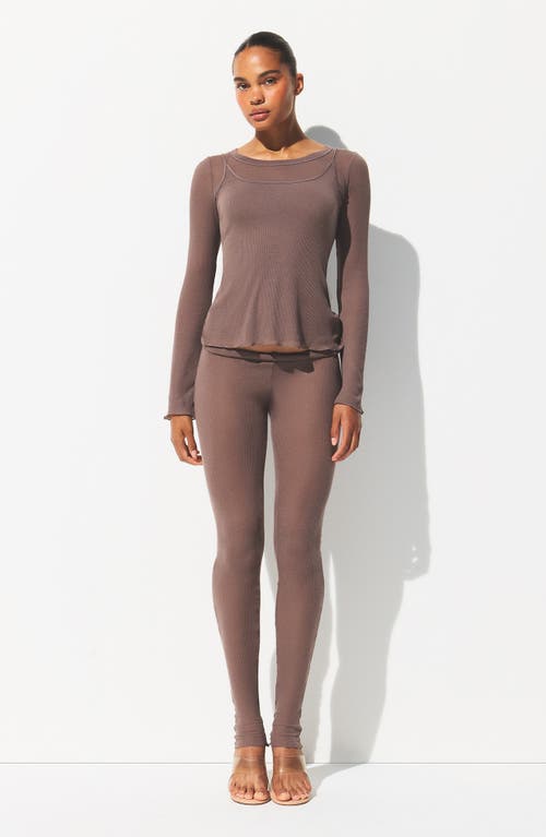 Skims Wide Crewneck Long Sleeve Top In Neutral