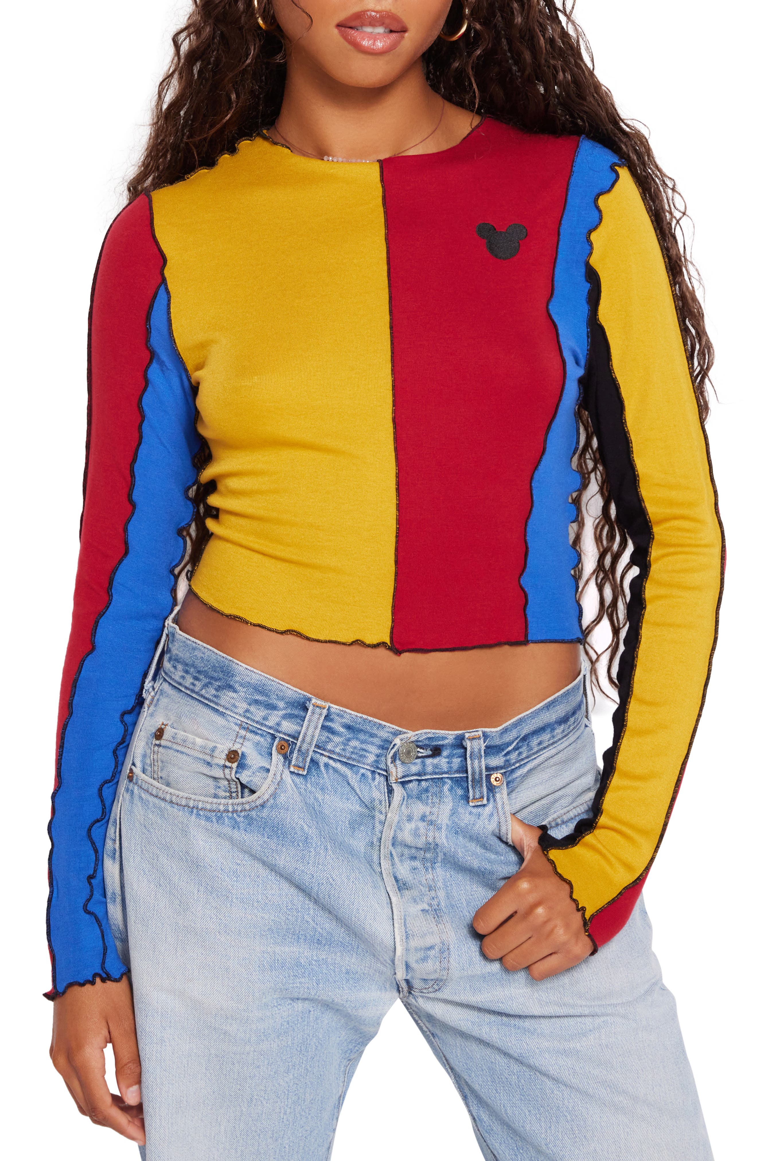 Samii Ryan x Disney Colorblock Lettuce Edge Top | Nordstromrack