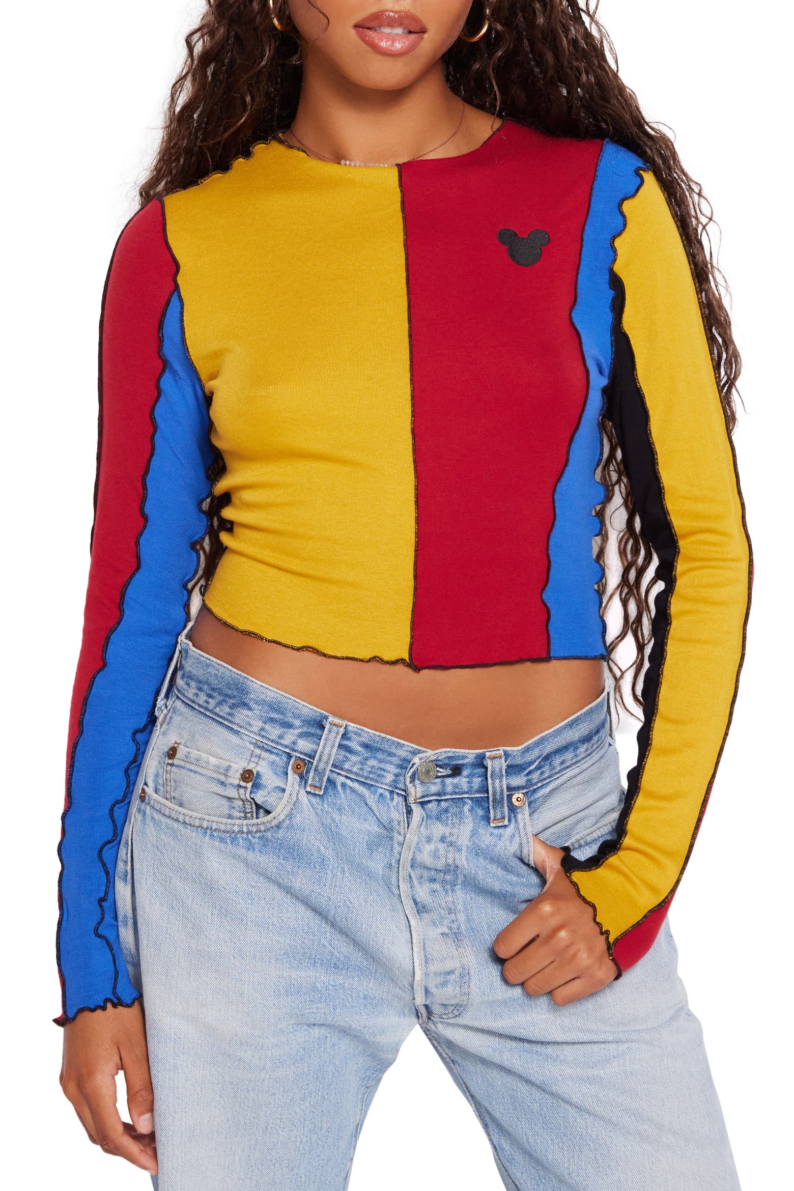 Samii Rinn Samii Ryan x Disney Colorblock Lettuce Edge Top | Nordstromrack