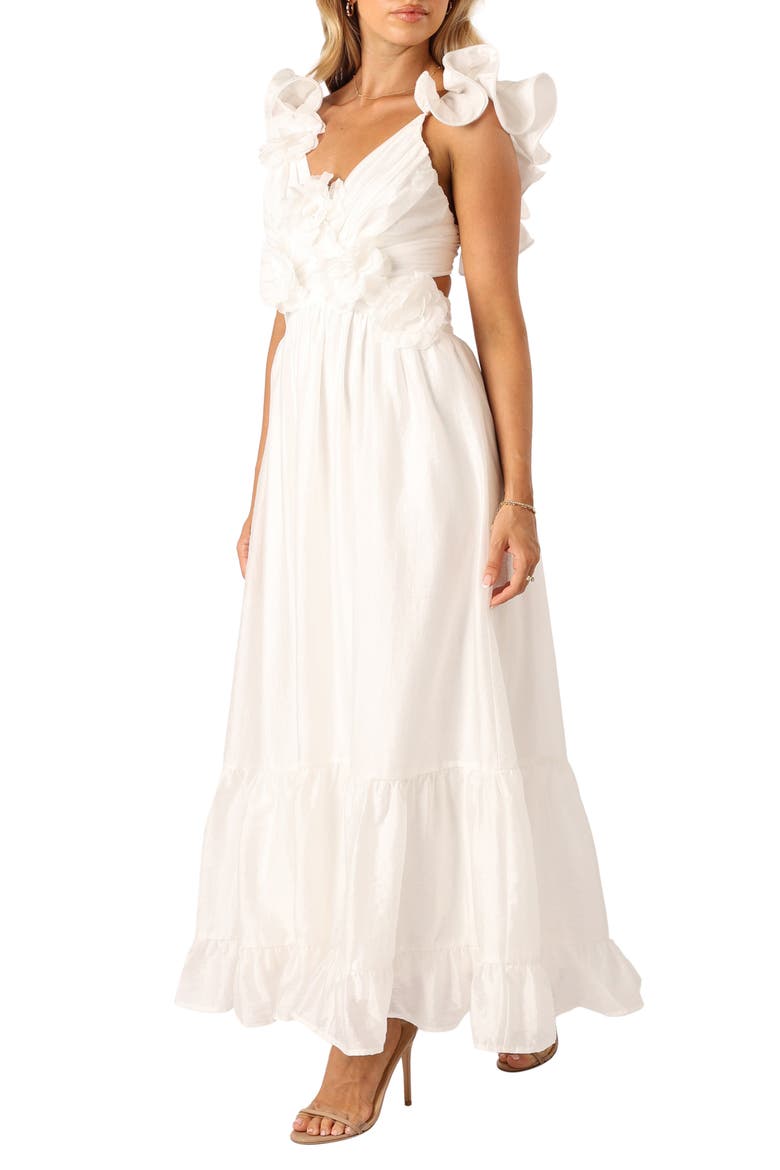 Josey Ruffle Dress, Alternate, color, WHITE