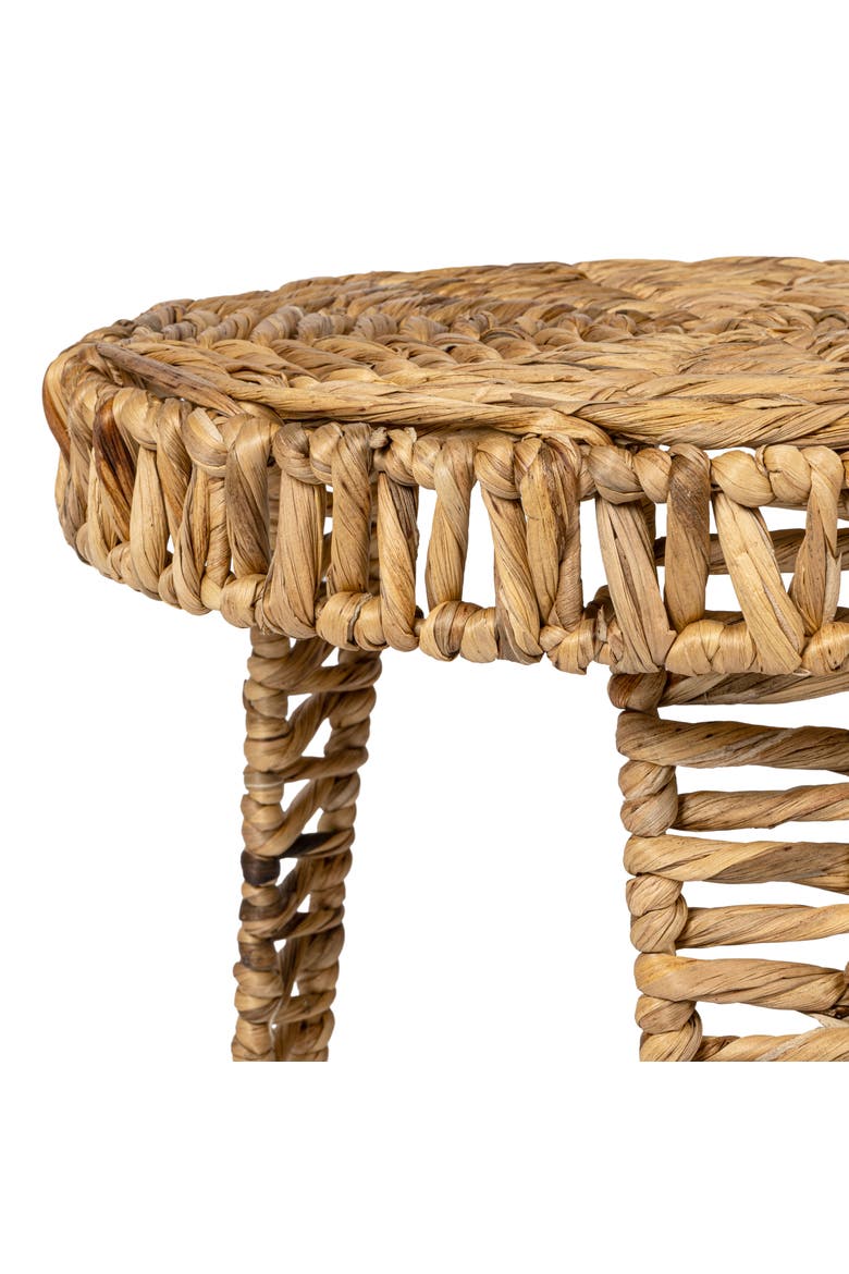 Amara Bohemian Handwoven Round End Table, Tripod Accent Side Table for Living Room or Bedroom, Alternate, color, Natural