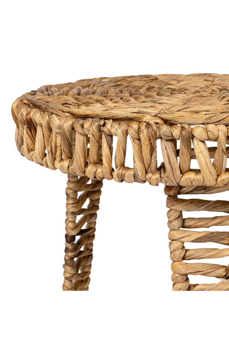 JONATHAN Y Amara 17" Coastal Bohemian Handwoven Water Hyacinth Round Tripod End Table, Alternate, color, Natural