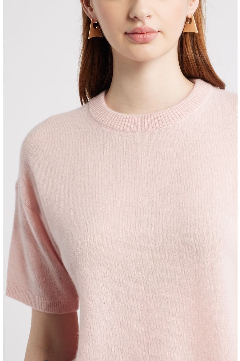 Short Sleeve Cashmere Sweater, Alternate, color, PINK DOGWOOD