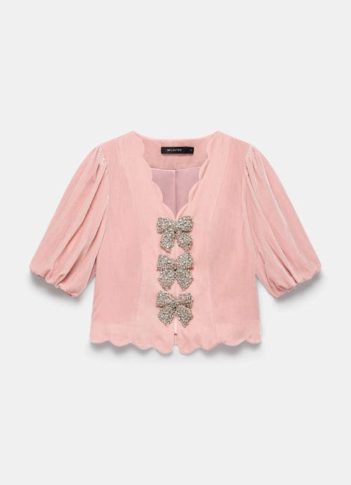 Mint Velvet Velvet Scallop Trim Top In Pink