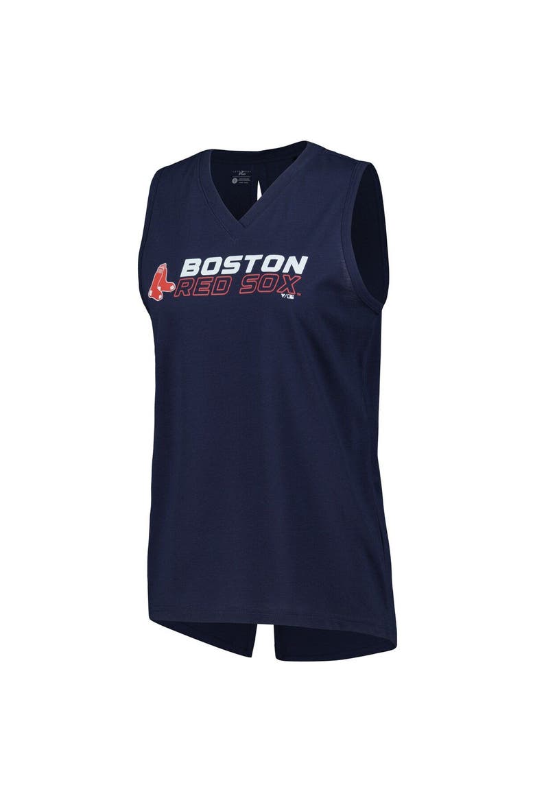Women's Levelwear  Navy Boston Red Sox Paisley Chase V-Neck Tank Top, Alternate, color, Navy