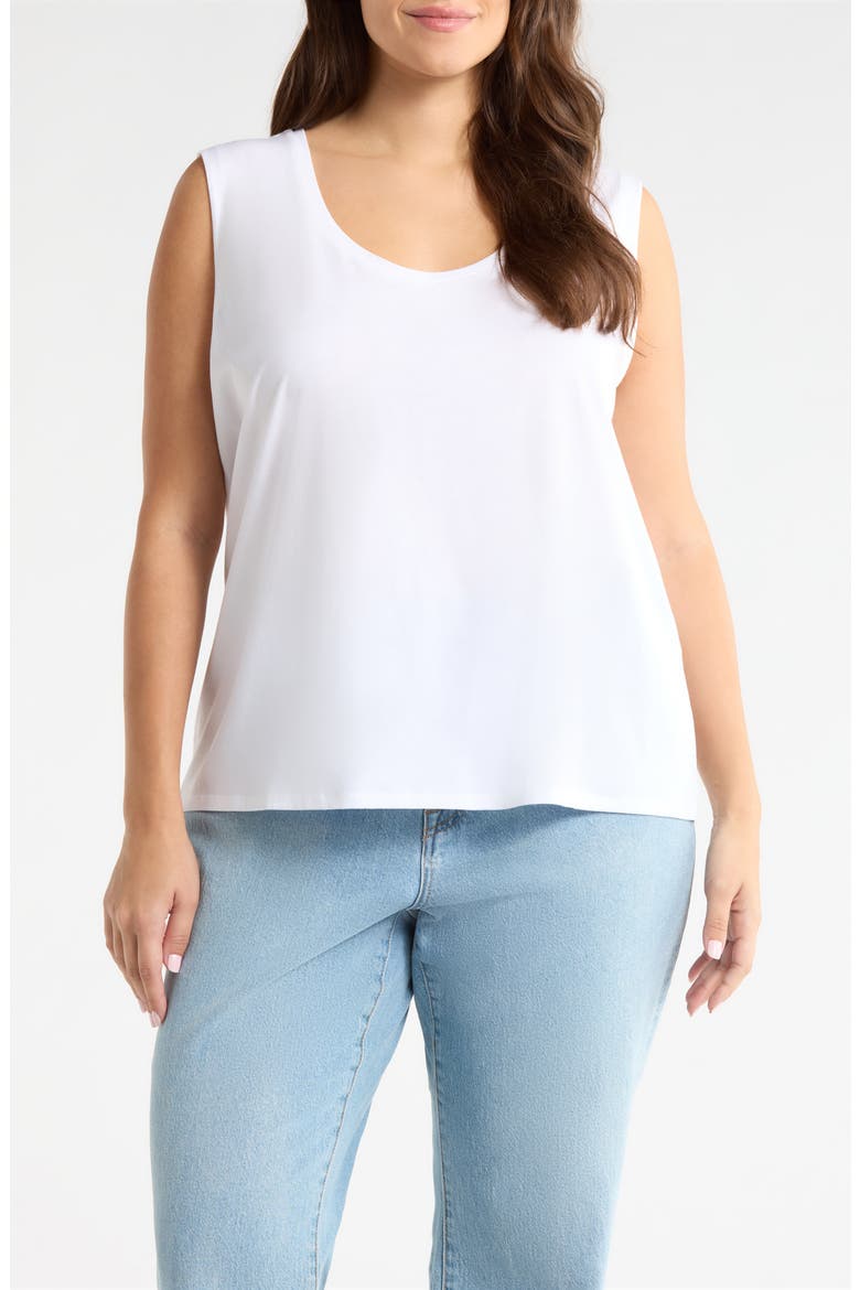 Scoop Neck Organic Cotton Tank, Main, color, WHITE