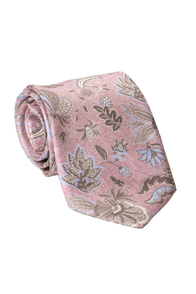 Medici - Printed Silk Tie for Men, Main, color, Pink