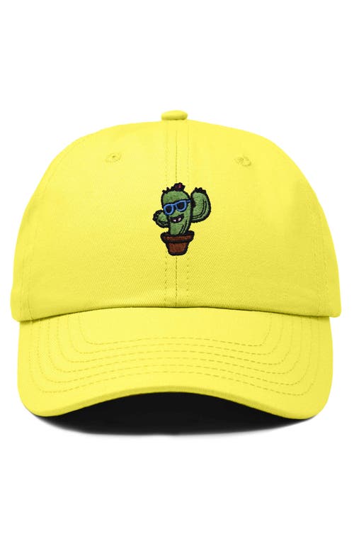 Shop Dalix Cactus Embroidered Casual Cap In Yellow