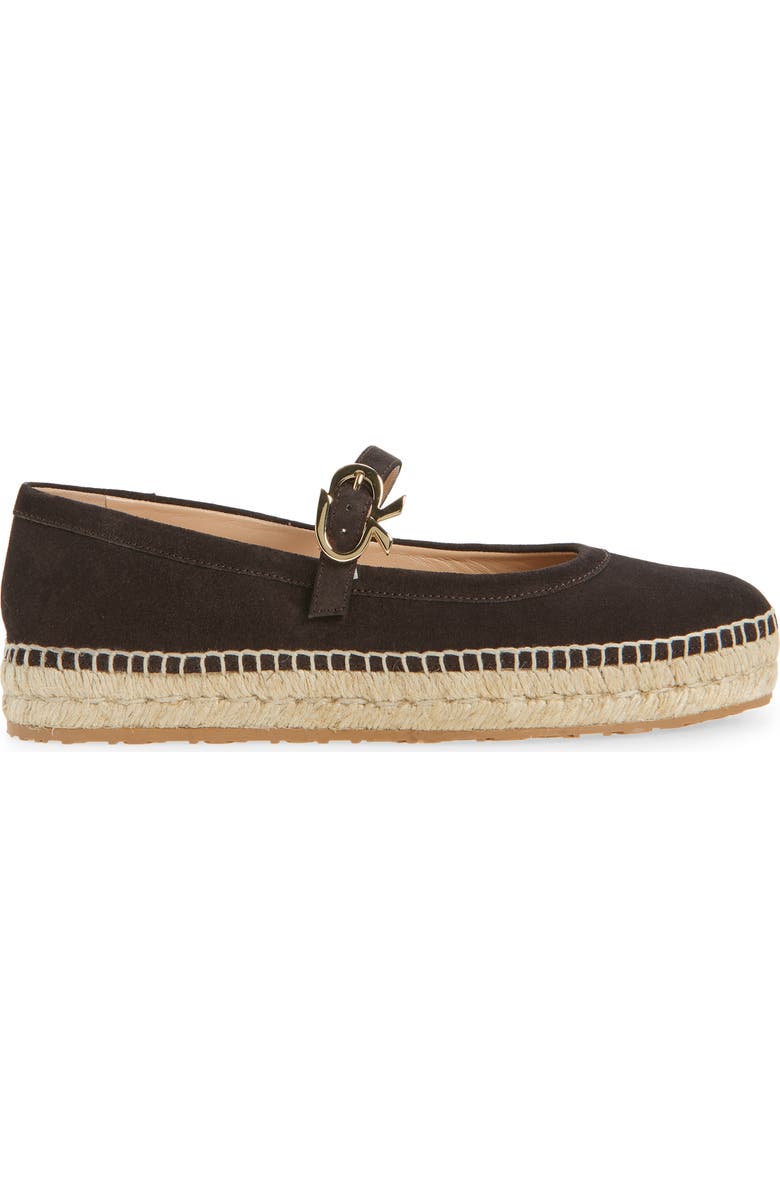 Gianvito Rossi Espadrille Mary Jane Ballet Flat, Alternate, color, Moka