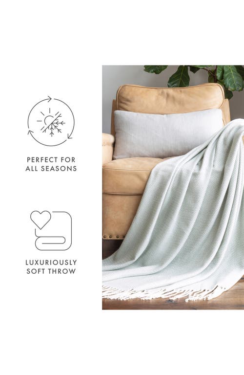 Ienjoy Home Herringbone Throw Blanket In Eucalyptus