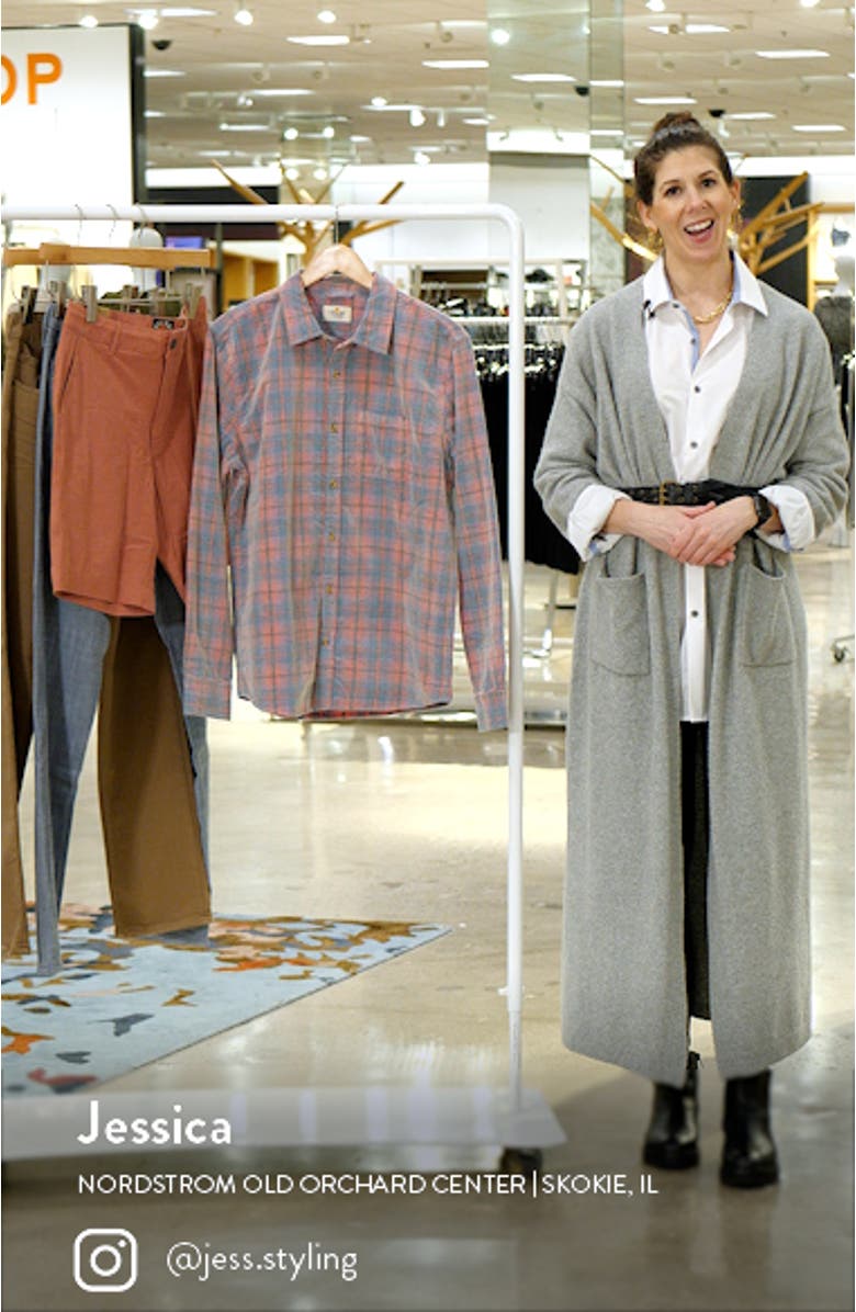 Plaid Lightweight Corduroy Button-Up Shirt, sales video thumbnail