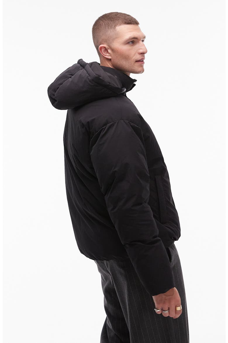 Oversize Hooded Nylon Jacket, Alternate, color, BLACK