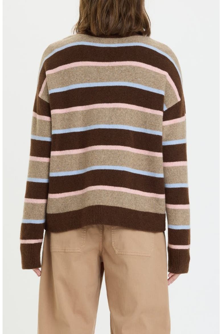 Carlyle Stripe Oversize Cotton Blend Sweater, Alternate, color, DUNE STRIPE