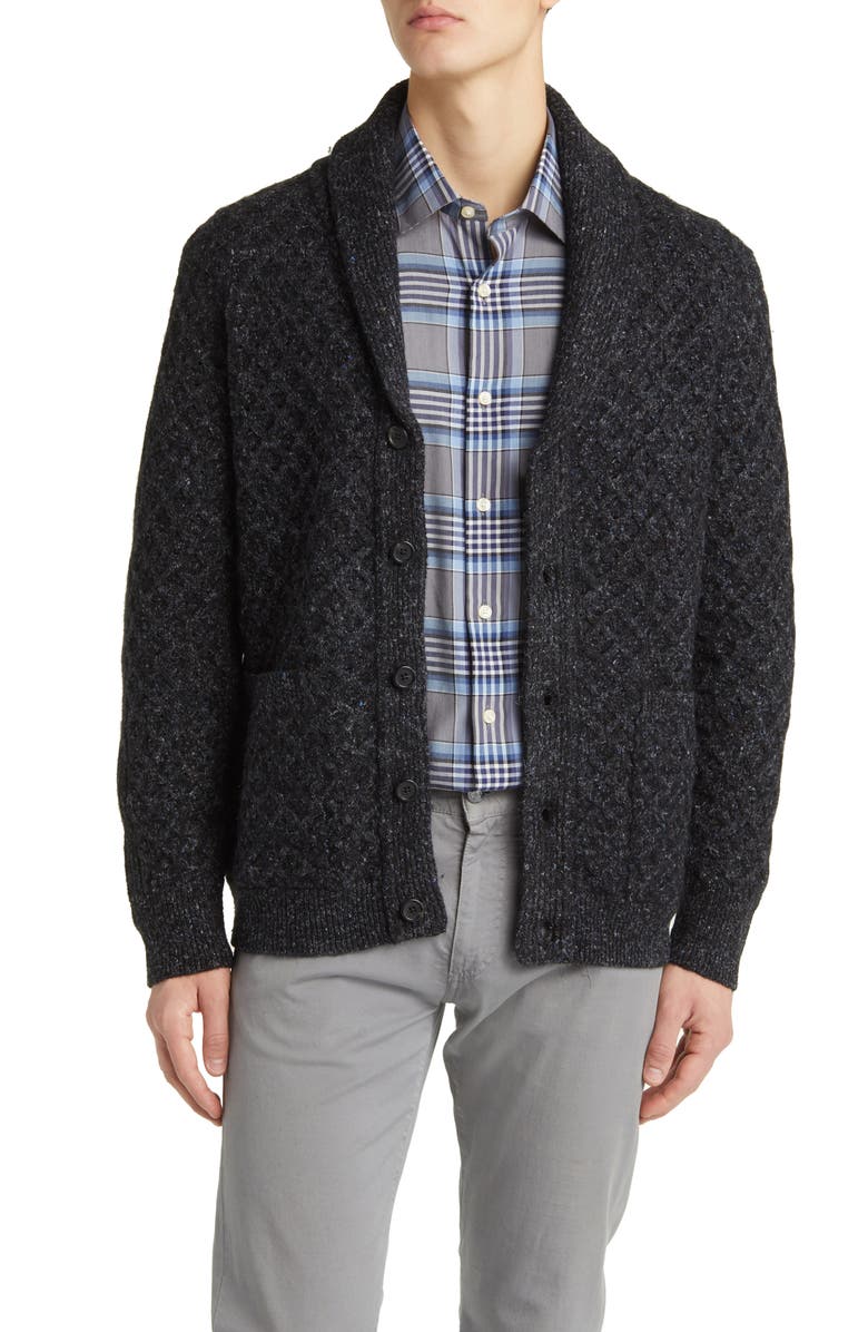 Billy Reid Honeycomb Wool Blend Cardigan, Main, color,