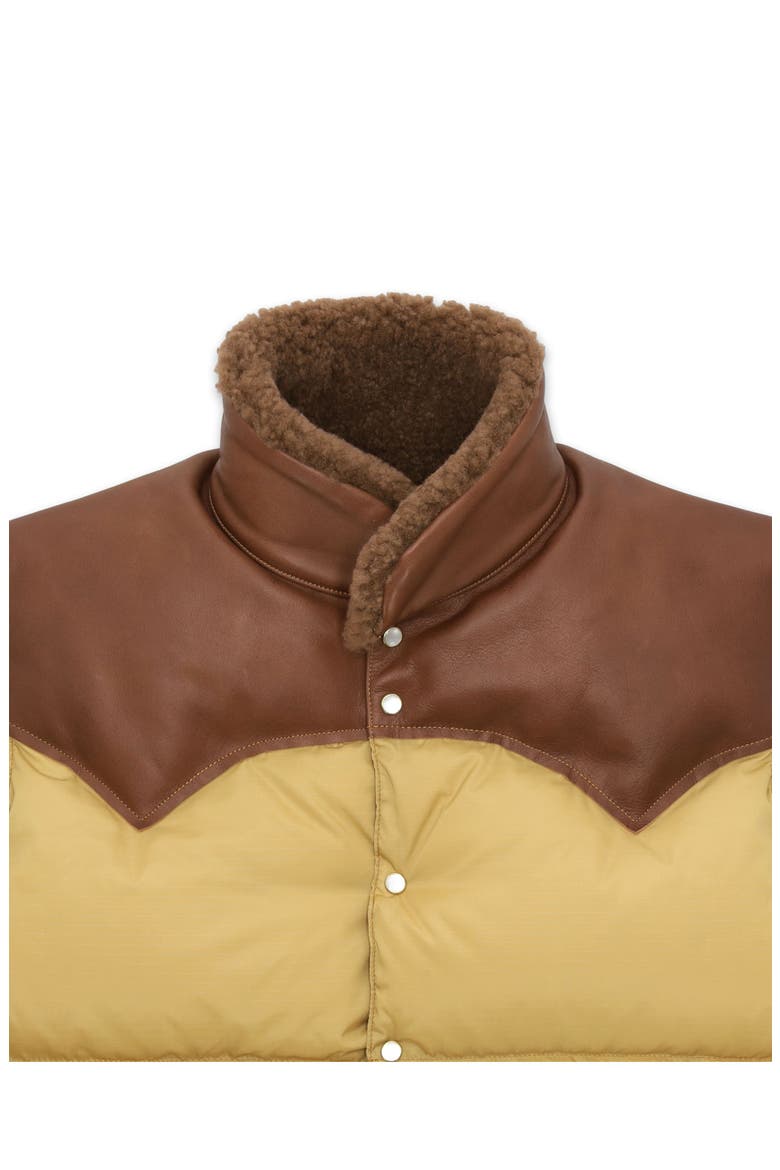 Christy Shearling Collar Vest, Alternate, color, Brown