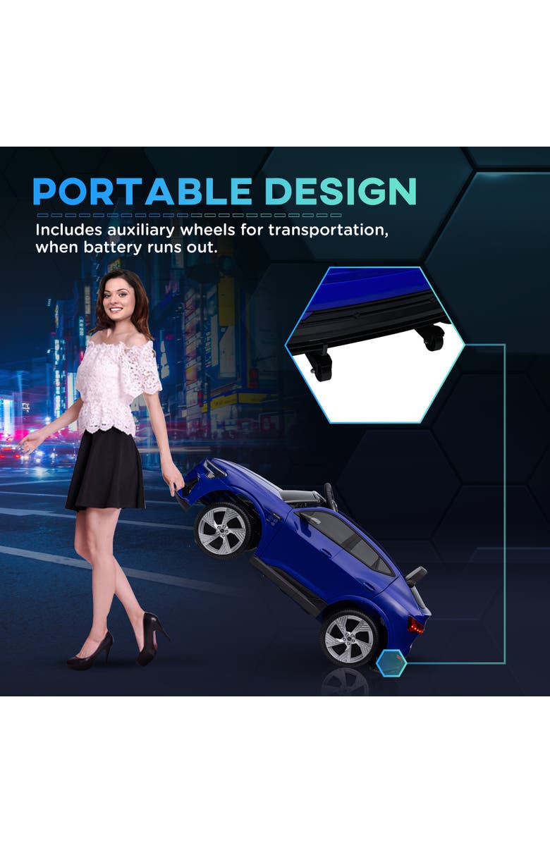 Aosom 12V Kids Electric Audi Sports Car with Parent Remote Control, Lights, Music, Horn, Alternate, color, Blue