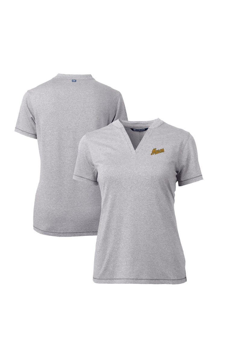 Cutter & Buck Women's Cutter & Buck Heather Gray George Mason Patriots Forge Stretch Blade V-Neck Top, Main, color, 