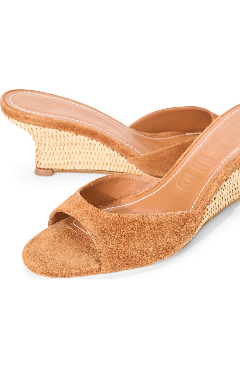 STAUD Brigitte Wedge Slide Sandal, Alternate, color, Tabac/ Natural