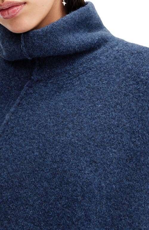 Allsaints Lock Roll Neck Sweater In Midnight Blue